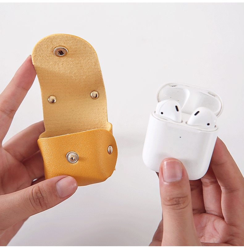Bluetooth earbuds case Classification Pu Leather Solid Color Simple Style Classic Style Commute Bluetooth Earbuds Case Earphone Cases Phone Accessories