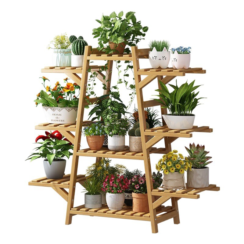 Estantes de maceta de flores de plantas modernas salas de estar tipo piso a piso balcón estantes de flores estantes de flores de Ratán interiores estantes de flores de lujo ligero