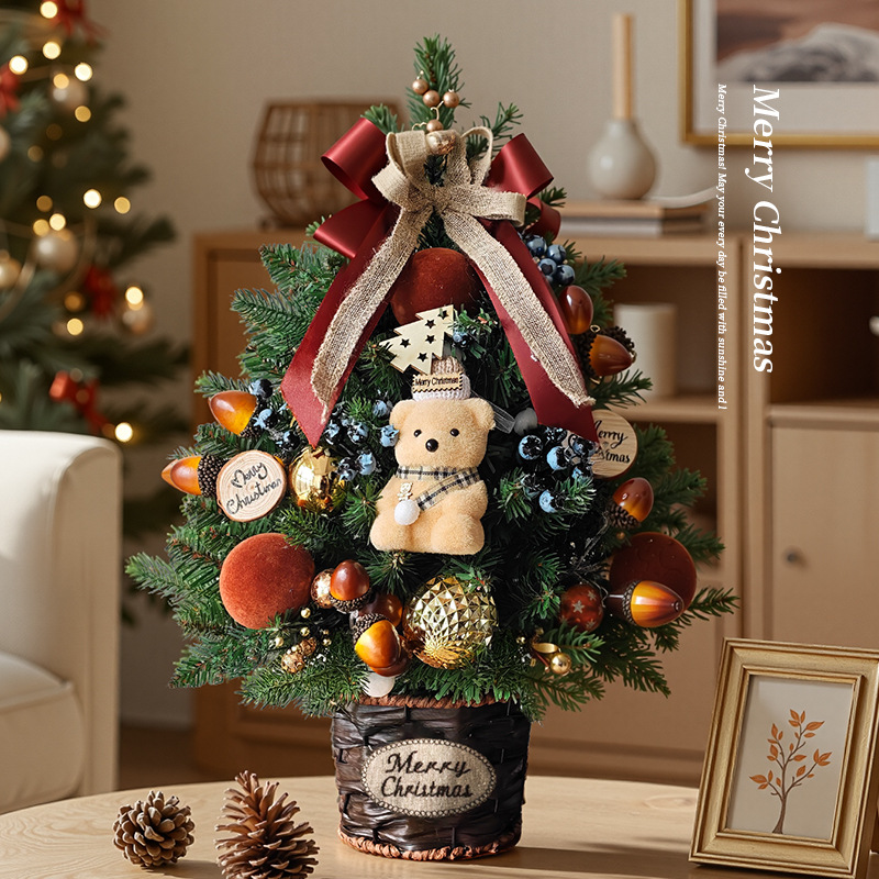 Decoraciones de Navidad escenario diseño árbol de Navidad doméstico pequeño cifrado decoración lámpara diy hecha a mano paquete de viento