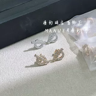 高版小Q满钻猪鼻子耳钉女镀18K欧美热销气质简约耳饰厂家直销批发