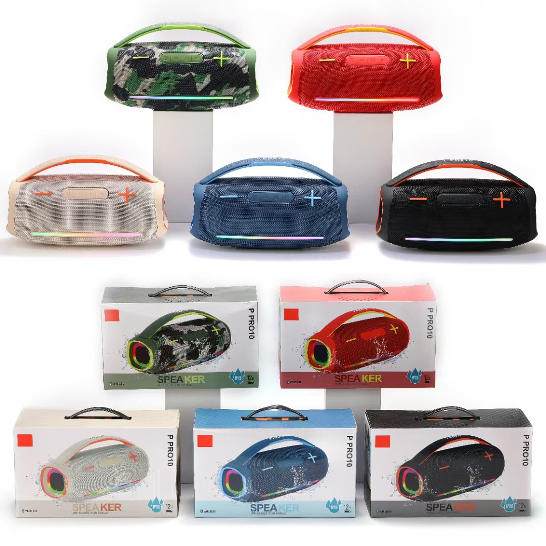 跨境新品P PRO10蓝牙音箱30W手提大功率战鼓重低音炮户外便携音响