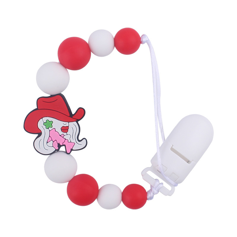 Nuevo bebé de dibujos animados animal pequeño mordedor creativo DIY lindo silicona mordedura molar Cadena de pezón cadena anti-caída