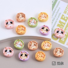 迷你彩色蛋挞食玩创意手工diy奶油胶配饰树脂小配件饰品材料批发