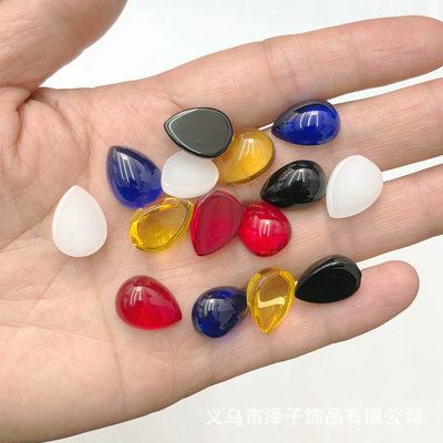 Teardrop-shaped 12*16mm Abstaining face Colored glaze Imitation gemstones Abstaining face Patch Jewelry diy Material Science parts wholesale