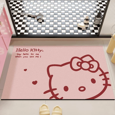 Avtomobil döşəmə paspasları — household mat, doormat for the toilet - hello-kitty-foundation-40x60cm-diatom-mud