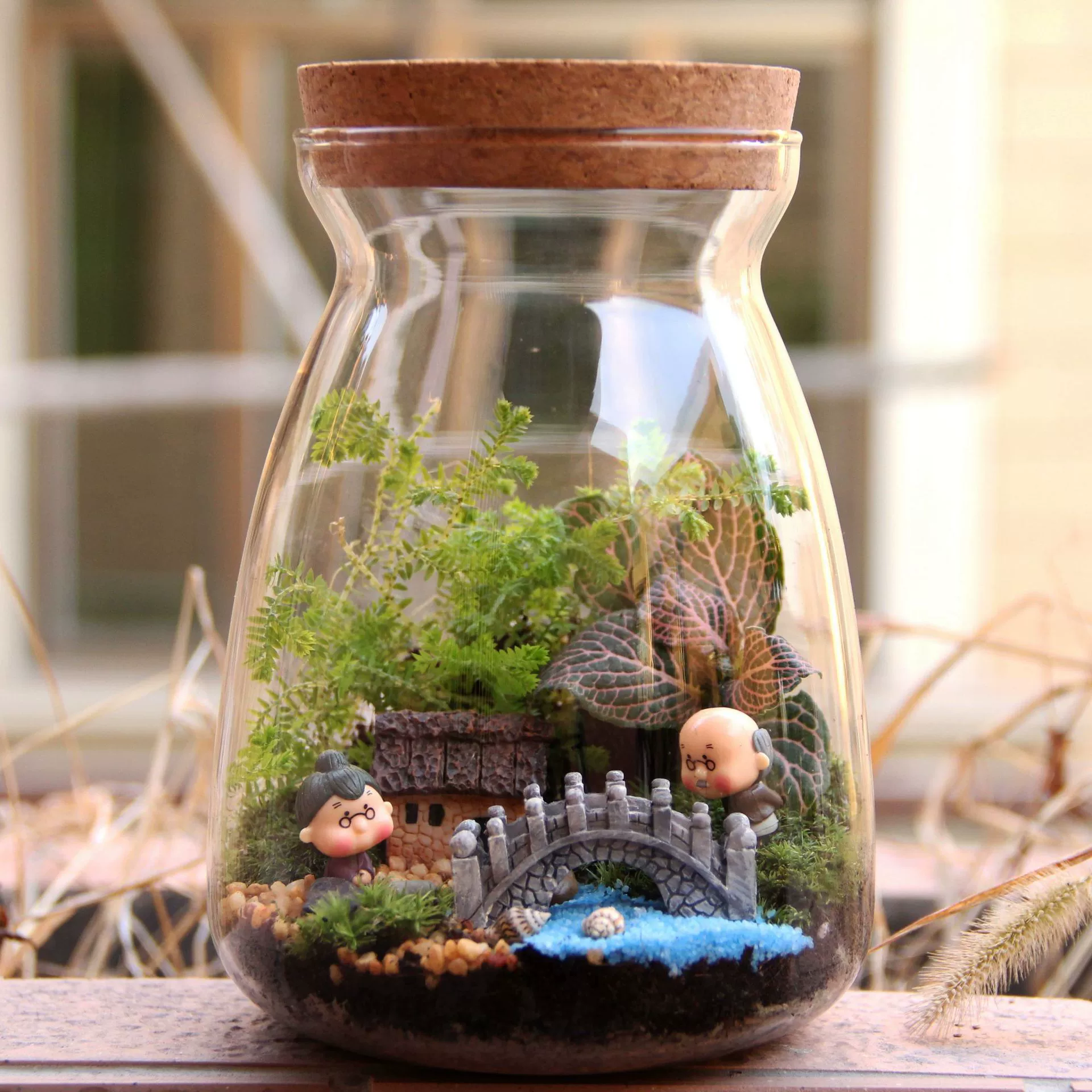 Мох Микро Пейзаж Ландшафтная бутылка Большая бутылка Подарок на день рождения любимого растения Готовая креативная Подарочная сумка из материала