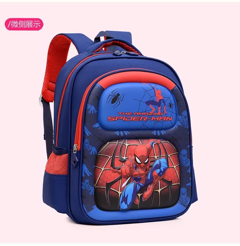 Mochila escolar nueva para estudiantes de primaria, de gran capacidad, de nailon, mochila de jardín de infantes, impermeable de PVC, mochila de Spider-Man