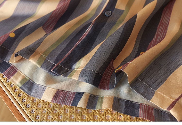 Title 4, Retro Oil Painting Striped Pajama Set