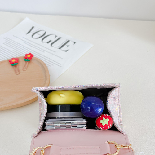 Children's butterfly bow accessory princess stylish pearl handbag Korean version mini chain coin shoulder bag crossbody bag