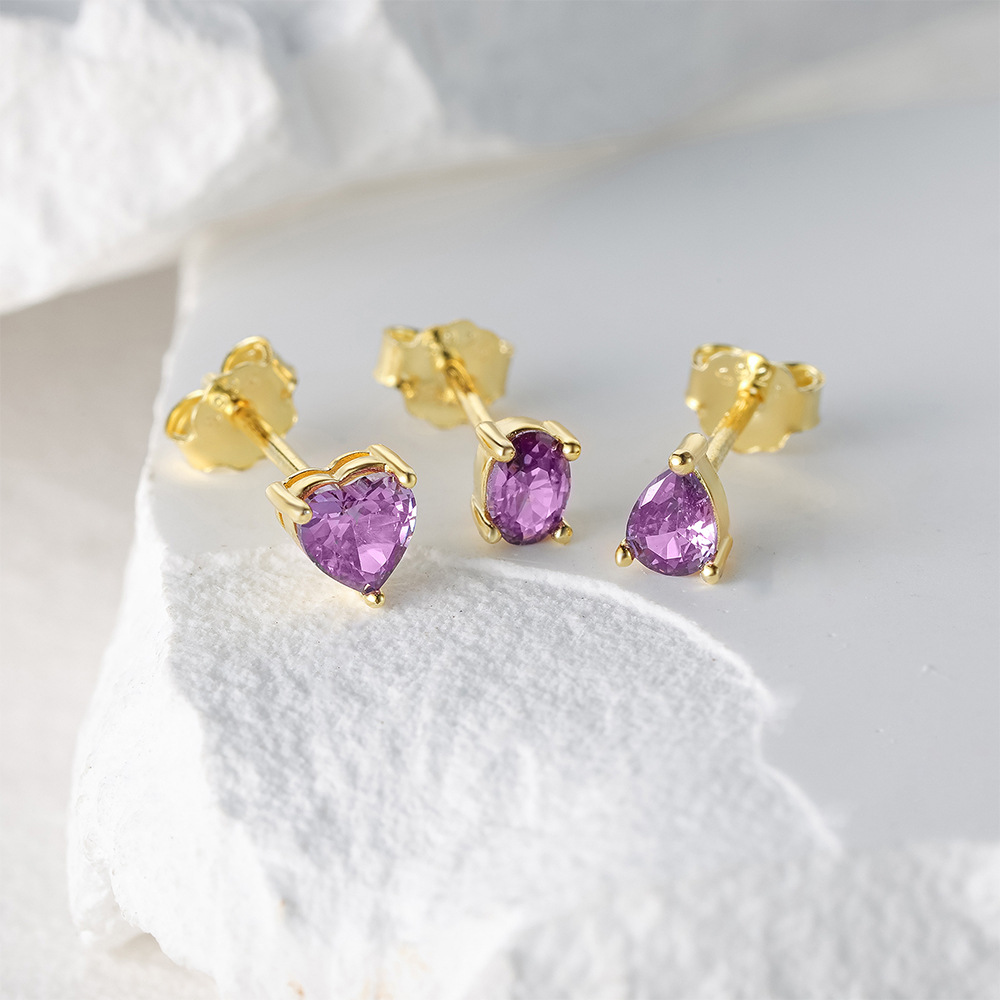 3g Weight Zircon Inlay Material Ear Studs Classification 3 Pieces Set Quantity Daily Occasion 925 Sterling Silver Material Geometric Pattern Women's Gender Plating, Inlay Design Simple Style Style 3 Pieces Set 925 Sterling Silver Zircon Geometric Ear Studs 16