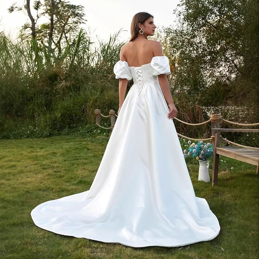 Elegant summer long wedding dress
