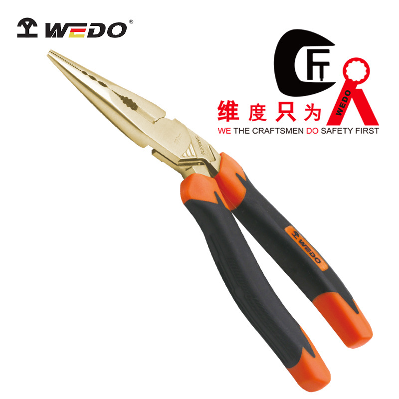 WEDO 维度 防爆铝青铜德式省力弯头尖嘴钳 防爆无磁无火花工具