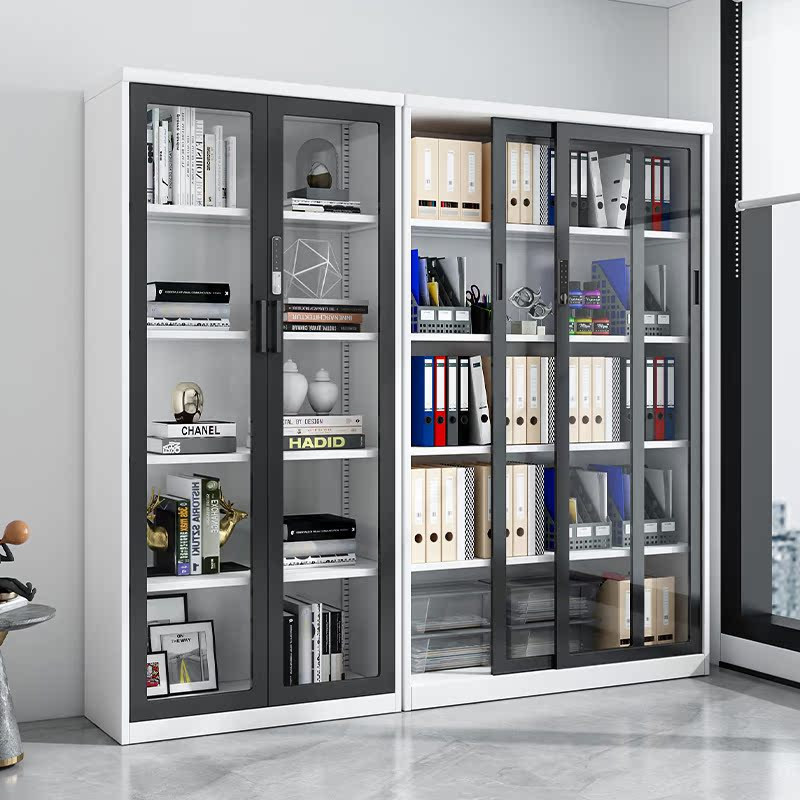 Office Steel Sliding Door Iron File Cabinet Glass Bookcase Sliding Door with Password Lock Document Storage Cabinet Office Steel Sliding Door Iron File Cabinet Glass Bookcase Sliding Door with Password Lock Document Storage Cabinet