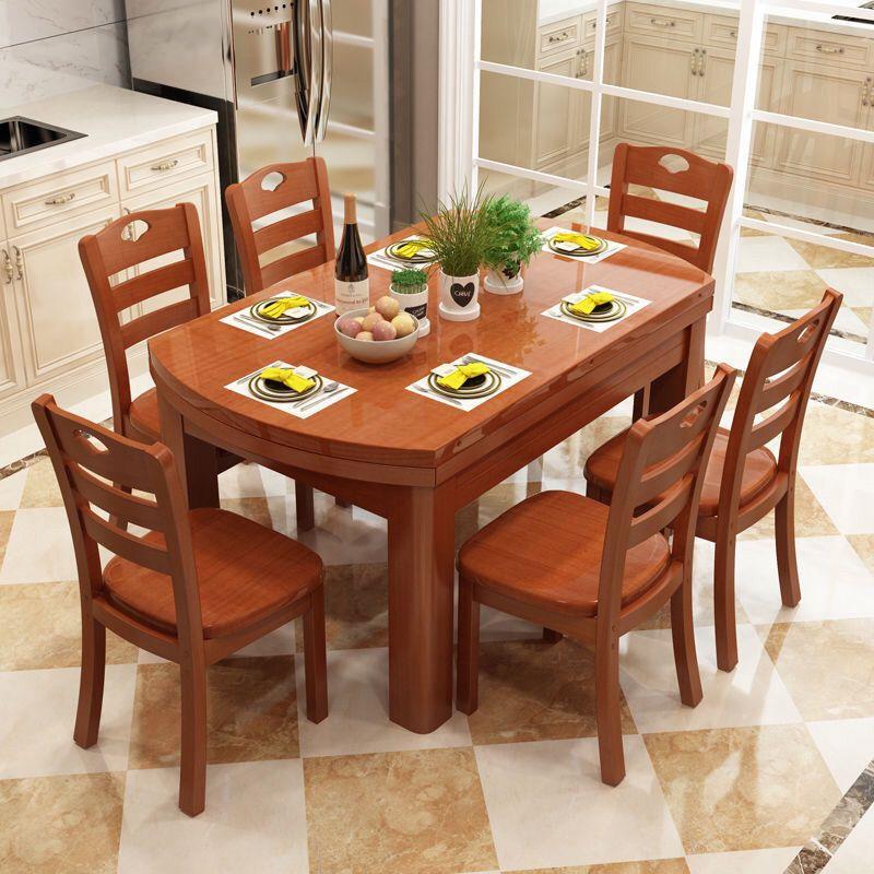 Guangdong Solid Oak Wood Dining Table and Chair Set, Dual-Purpose Square and Round, Extendable and Foldable, for 4-12 People, Suitable for Small Apartments Guangdong Solid Oak Wood Dining Table and Chair Set, Dual-Purpose Square and Round, Extendable and Foldable, for 4-12 People, Suitable for Small Apartments