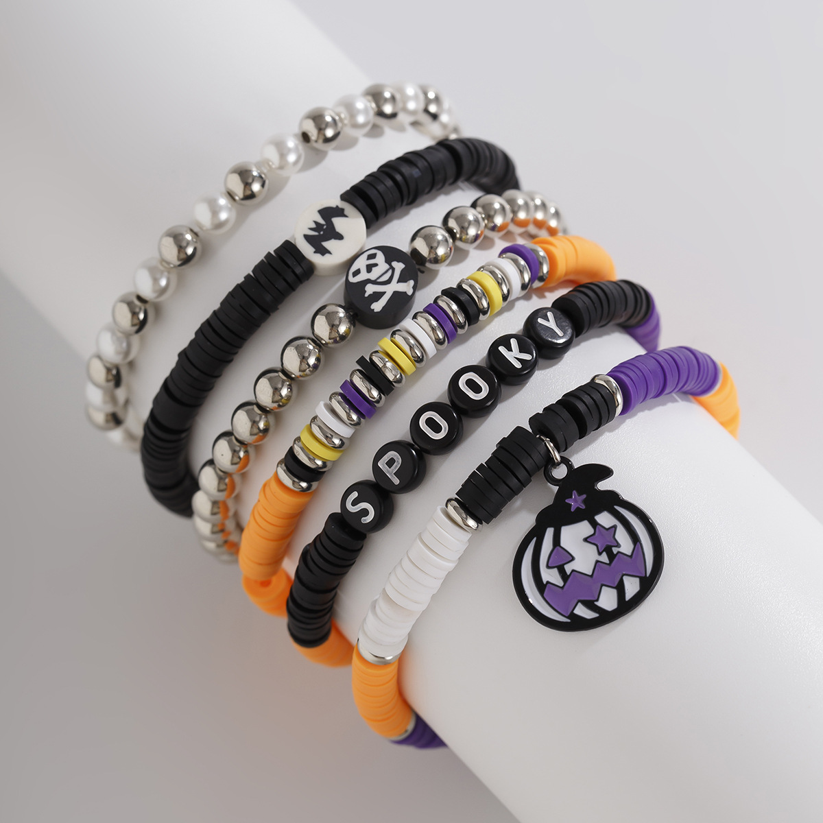 Halloween-asusteiden persoonallisuus yksinkertainen lepakkokristalli rannekorusetti Halloween-juhla metalliseoskirjaimirannekoru_voghion.com