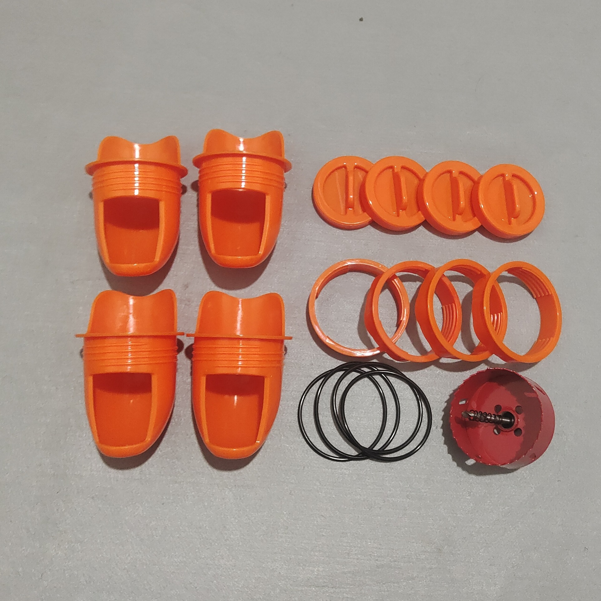 오렌지 4 + 1 (흰색 고무 링 + 빨간색 구멍 오프너)