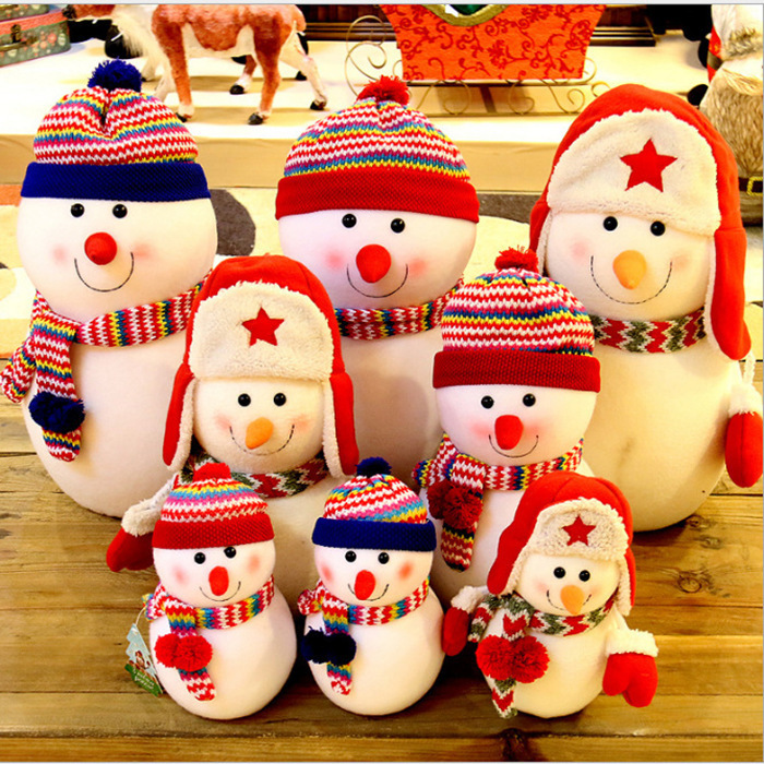 クリスマス雪だるまぬいぐるみ布芸雪だるまのデスクトップ置物デパートホテル美陳クリスマス装飾品|undefined