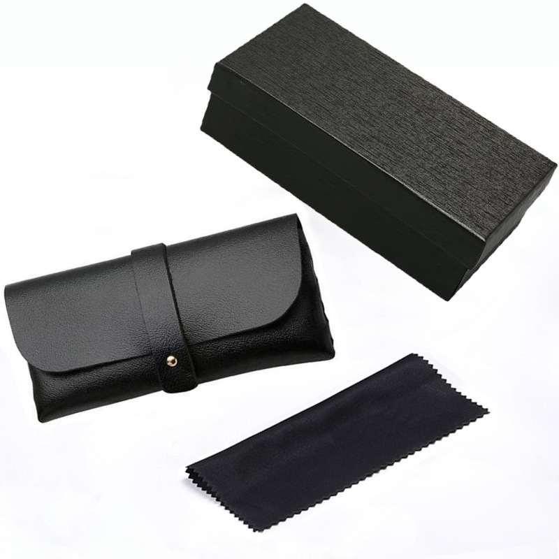Glasses Case Wholesale Set Glasses Case Black Simple Portable Upper and Lower Cover Packaging Anti-Pressure Storage Box Sunglasses Case