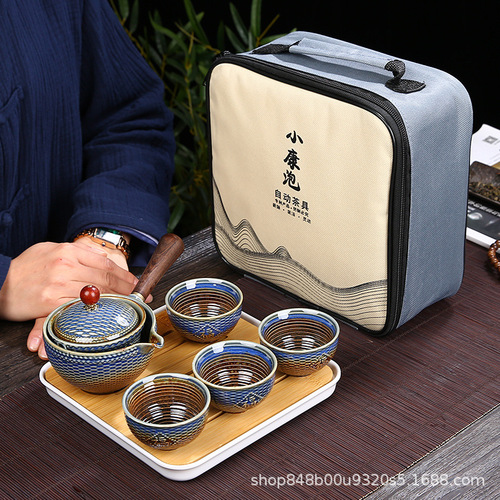 Portable Travel Tea Set Small Kit: Outdoor Teapot, Camping Quick-Use Mug, Customizable Ceramic Design, Business Gift with Logo