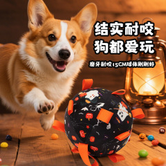 宠物玩具球万圣节狗狗户外玩具磨牙耐咬发声充棉足球宠物狗训练用