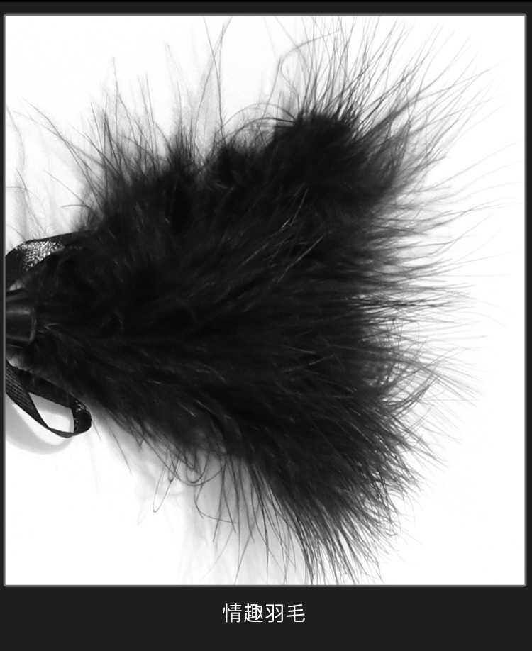 Feather & Leather Paddle for Couples, Black Bondage & Sensory Play Accessory — detail image 3