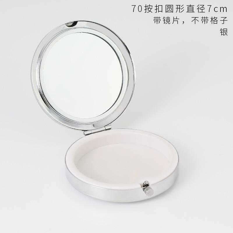丸い三格の金属の薬の箱の小さい鏡の多格のハート型の四角形は携帯して簡単な錠剤の箱の創意のキャンディーを持ちます。|undefined