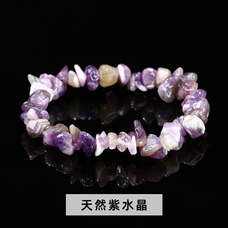 Organic bracelet with amethyst natural stone