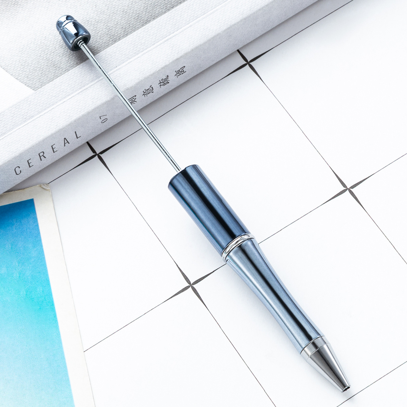 Nuevo bolígrafo de cuentas en stock UV galvanizado DIY creativo bolígrafo de cuentas de plástico imprimible al por mayor bolígrafo