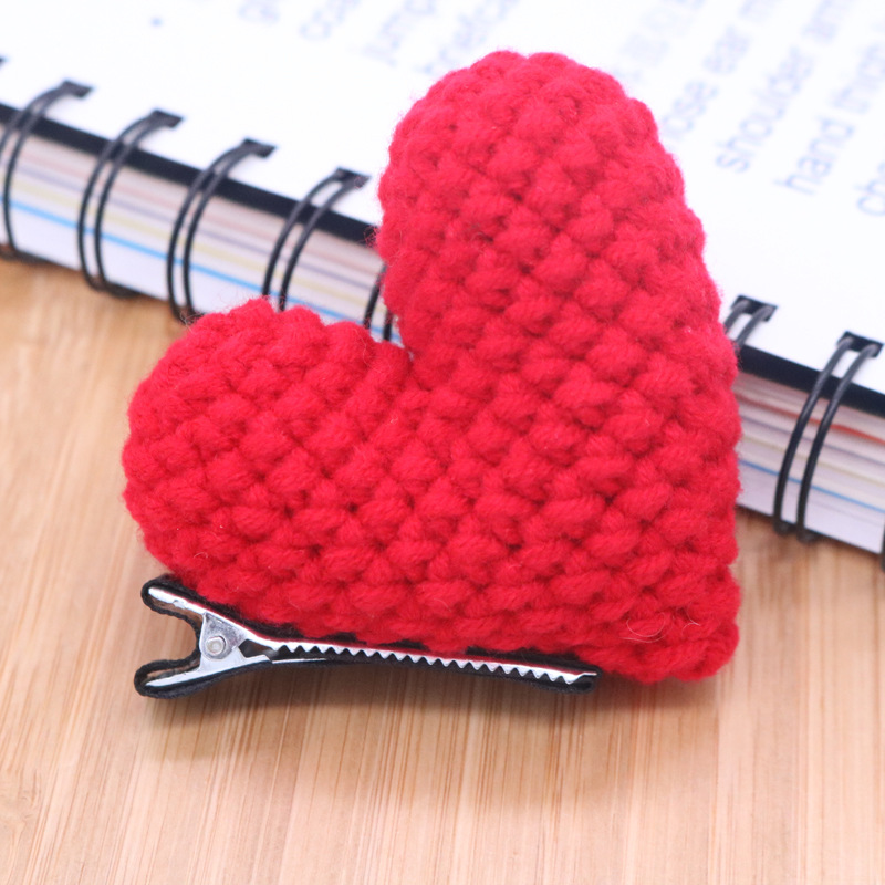 4#Red love hair clip