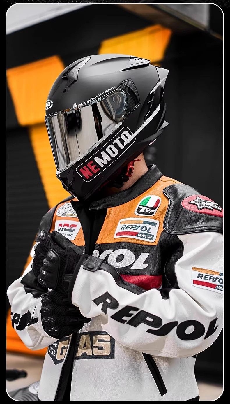 Motorcycle Helmet Full-Face Helmet New Model 3C Certified Dual-Lens Dot Certified All-Season Universal Motorcycle Rider Safety Helmet
