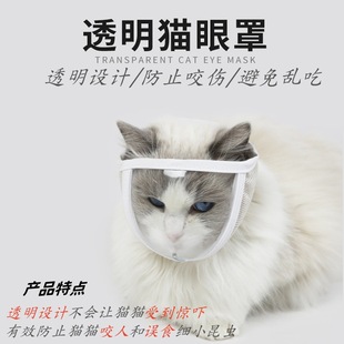 New Transparent Cat Eye Mask, Anti-biting, Anti-barking, Anti-bite, Anti-accidental Food Cleaning Mask, Breathable, Wide Horizons, Cat Headgear
