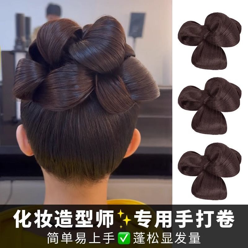 新中式预制头发包假发花朵发苞一键式佩戴手残党懒人三分钟搞定|undefined