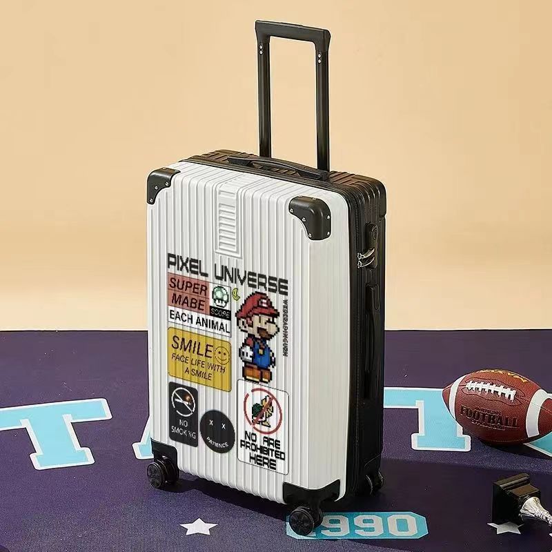 Maleta de contraseña de los hombres universal Mute rueda caja de viaje del estudiante Maleta impresa de dibujos animados de estilo coreano de las mujeres