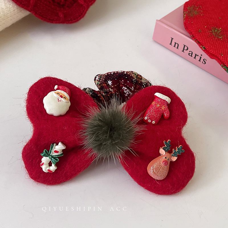 Bolas de pelo de Navidad arco intestino grueso anillo de cabello de alta calidad estilo estilo de diseño de cabello de nicho toque de cabello