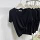 Super Handfeel Modal Crewneck Simple Shoulder Short-sleeved T-shirt Women's Summer Short-sleeved Design Slimming Trendy Top