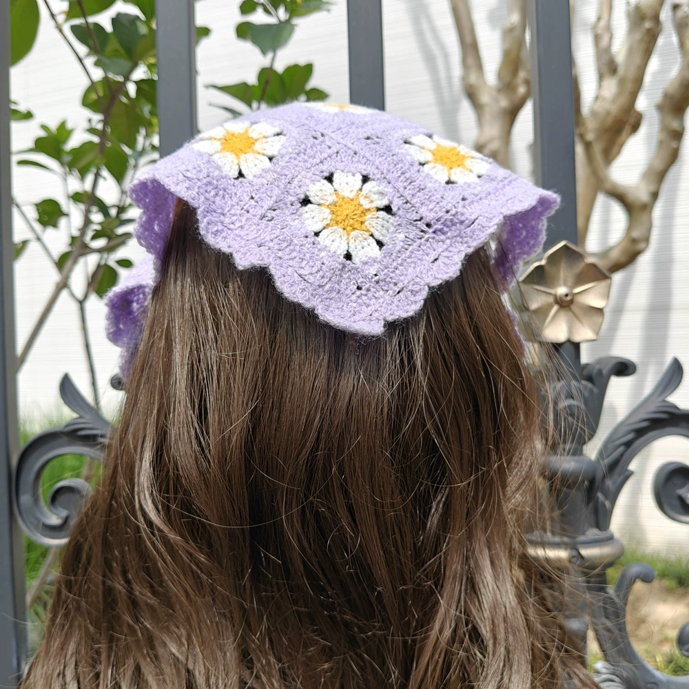  knitted headband, scarf for photo sessions, internet celebrity, flowered