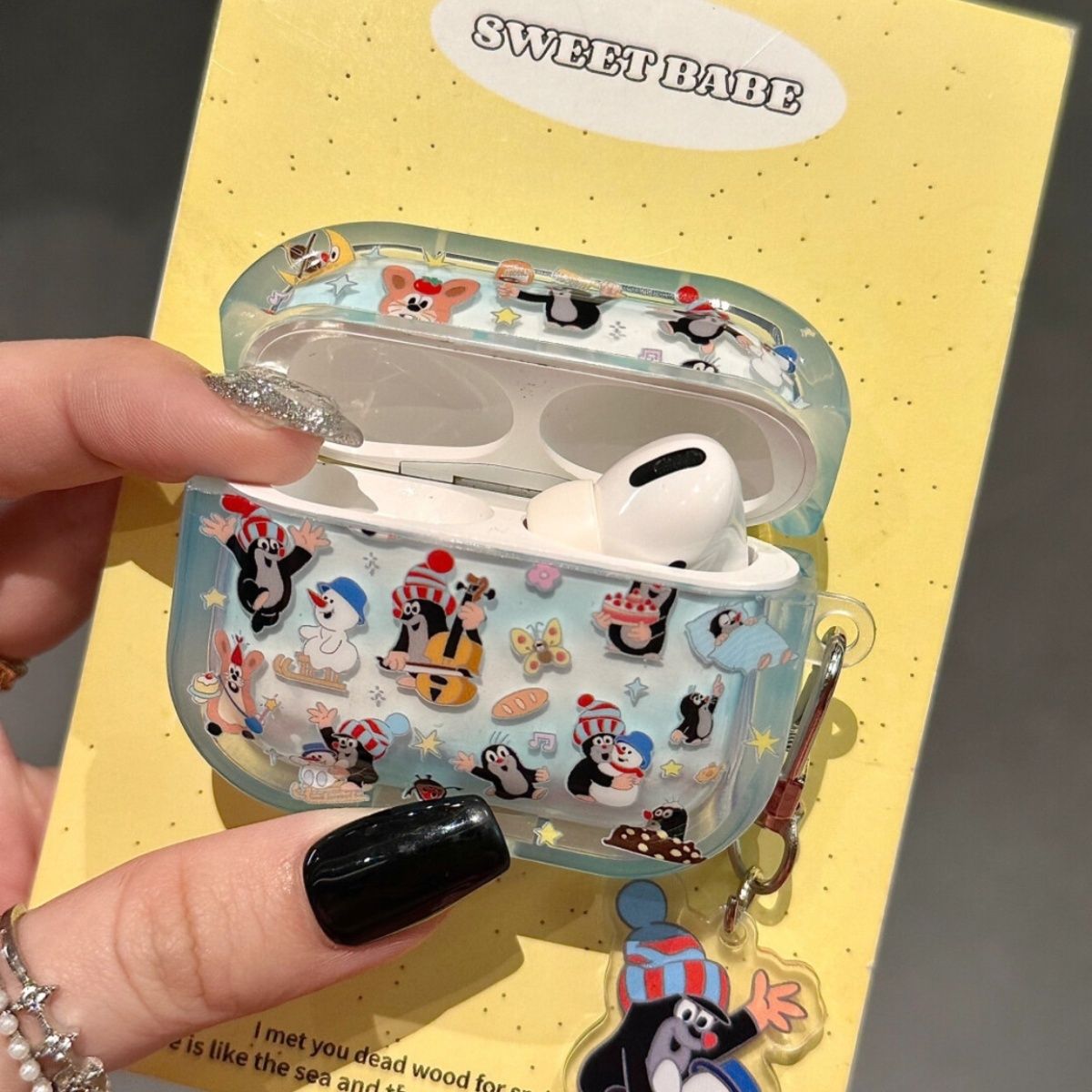 Cute Mole Story para Airpods de 4 generación estuche de auriculares pro3 estuche de auriculares bluetooth de Apple image 4