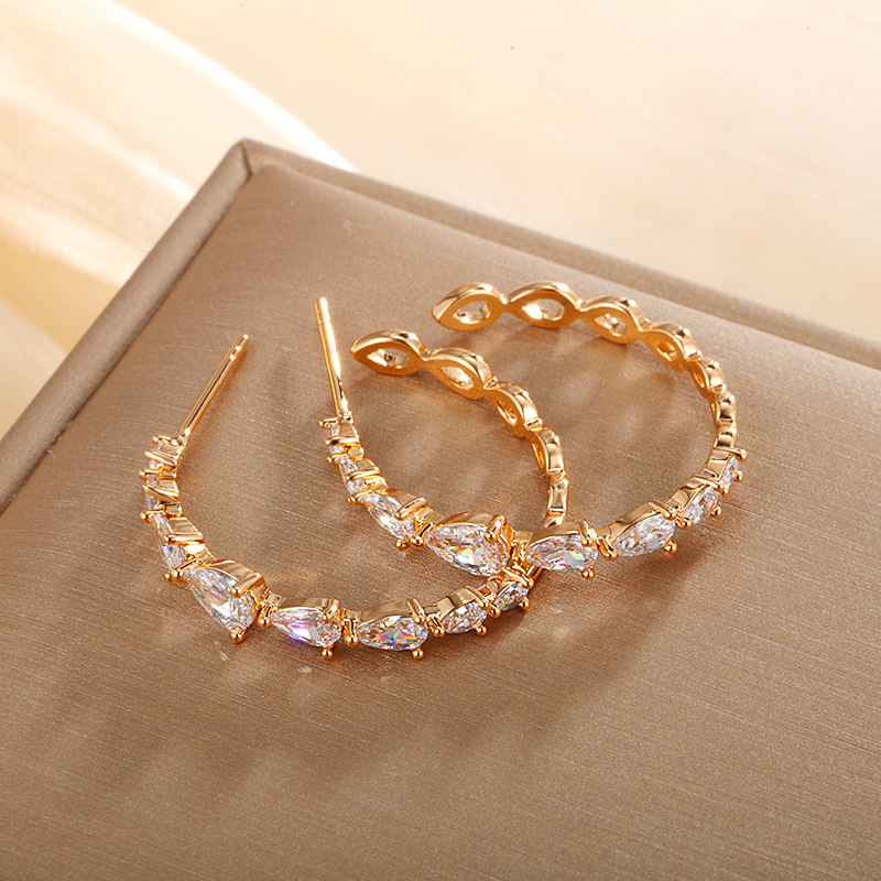 Pendientes de Aleación Xuping, Modernos, Estilo Minimalista, Versión Coreana, Pendientes en Forma de C para Mujer