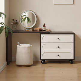 法式中古风梳妆台斗柜一体小户型卧室简约床尾柜2025新款化妆桌子