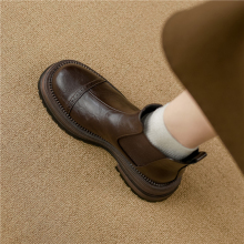 2025秋冬新款复古松紧口一脚蹬百搭小短靴女时尚切尔西靴及踝女靴