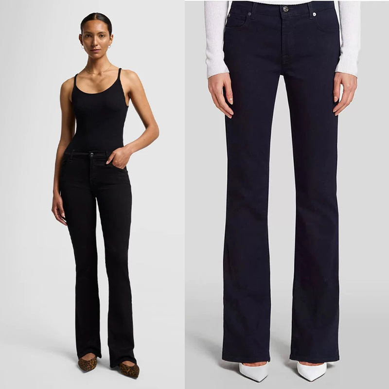 2026 Early Spring New Style American Mid-Waist High-Elasticity Ankle-Length Flared Denim Pants for Women