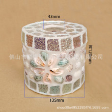 北欧日式餐厅吊灯灯罩彩色贝壳卧室床头灯马赛克圆柱形玻璃灯罩