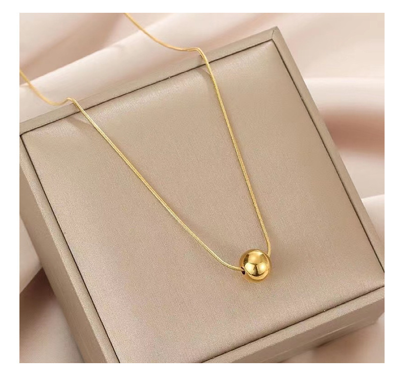 6g Weight Pendant Necklace Classification 1 Piece Simple Style Ball Titanium Steel Pendant Necklace