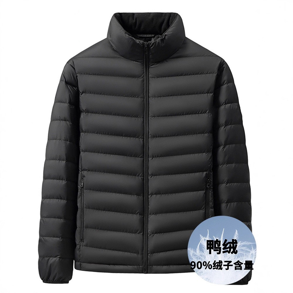 Men's velvet windproof keep warm down jacket for leisure