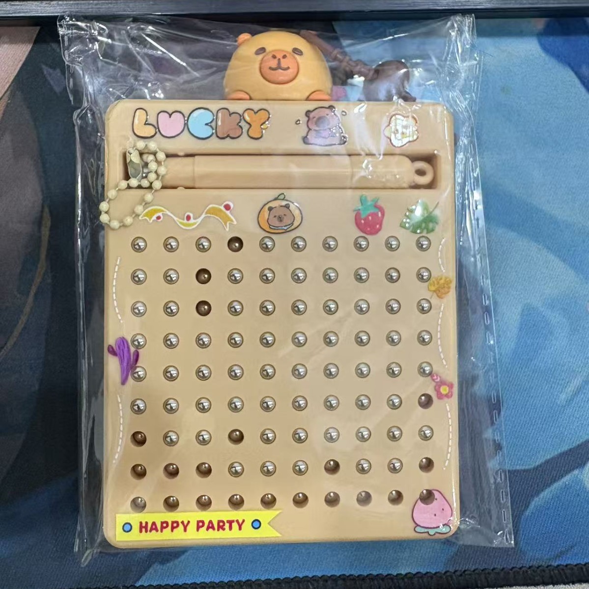 귀여운 강아지 중형 자석 스틸 볼 드로잉 보드 - 브라운