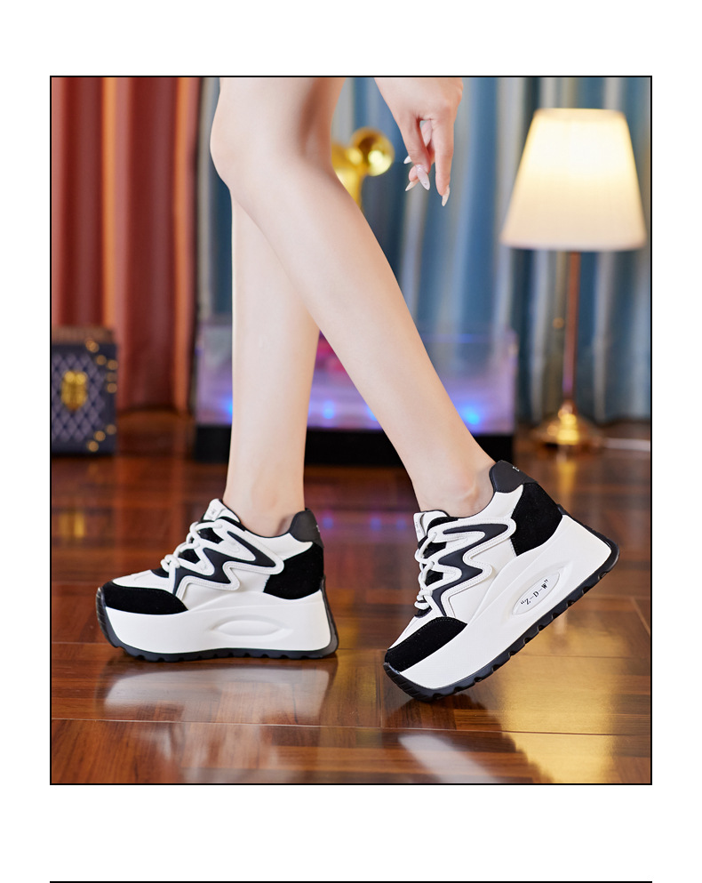 Giày sneaker chunky đế dày lưới thoáng khí mùa hè thu cho nữ — Màu đen chi tiết 16
