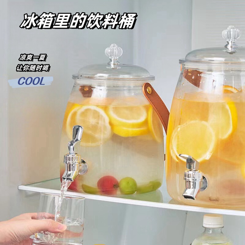 Cold Water Kettle with Tap Water Set Large Capacity Household Cold Water Kettle Restaurant Camping Fruit Tea Coke Drink Bucket