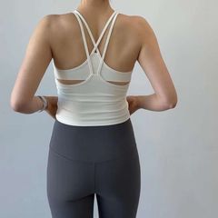 Moisture-wicking Quick-drying High-elastic Sports Backless Tank Top Comfortable Seamless Bra Cup Yoga Beautiful Back Top New Fitness Top Yoga Wear