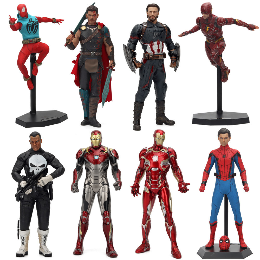 Team Of Prototyping Transformation Team Flash Captain Marvel Statue MK45 Iron Man Thor Punishment