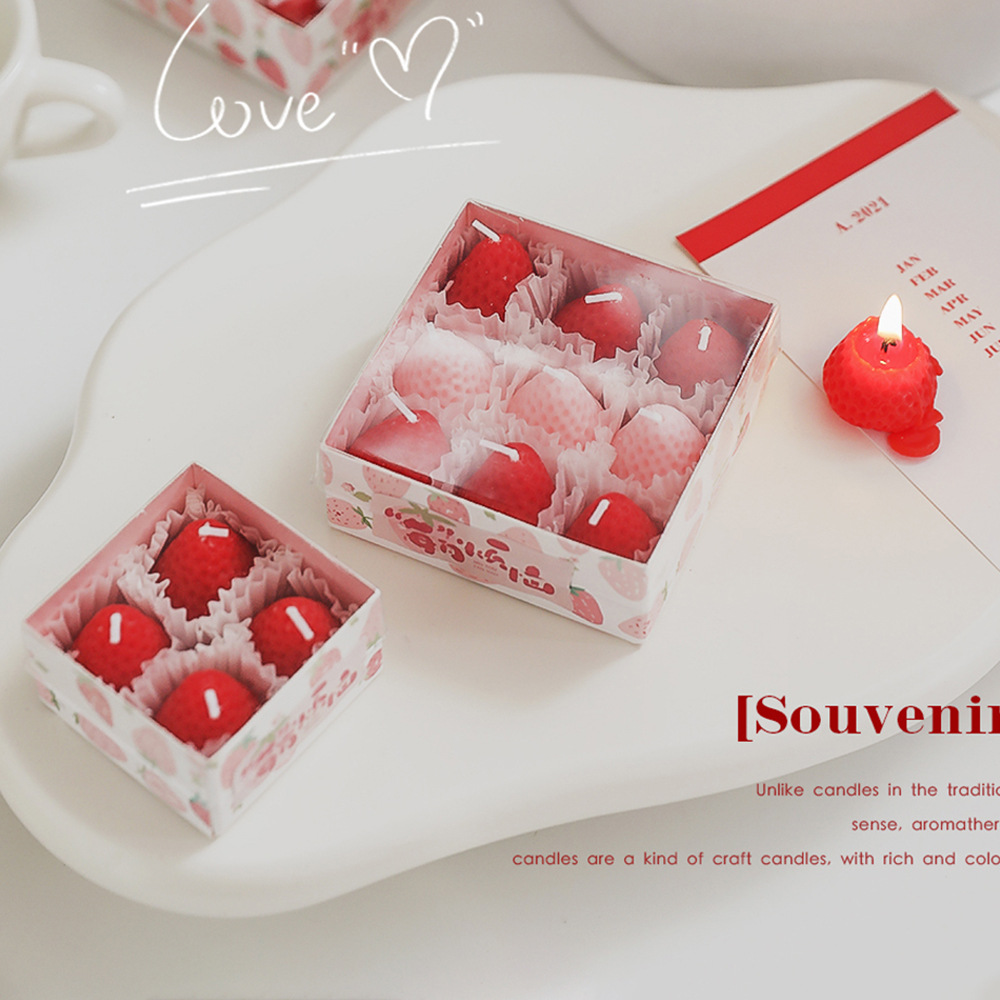 Strawberry scented candle wholesale scented gift gift box scented candle handmade small candle